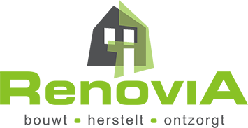 Logo Renovia - bouwt - herstelt - ontzorgt